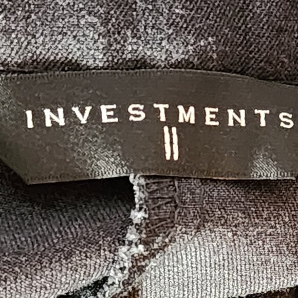 Investments II Gray Black Poly Rayon Span Straight Leg Flat Front Pants Sz 16WR - Picture 14 of 16